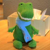 ins超丑网红丑萌娃娃猪玩偶公仔可爱毛绒微笑大牙呲牙新年 翠绿色鳄鱼 小号全长28cm