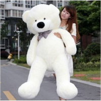 毛绒玩具1米8大抱熊泰迪熊布娃娃抱抱熊1.8米大号2米1.6米公仔1.2 米白色开眼 2.3米送玫瑰花