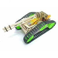 趣味科普科技小制作发明转转机关炮越野坦克机械设计与实践套材 B款有炮版本