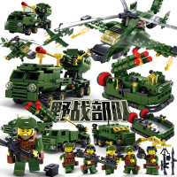 军事坦克模型拼装4兼容乐高积木9力5男孩子6儿童玩具8-10岁7 84034-部队[631片]送3
