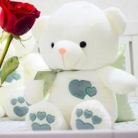 正版泰迪熊猫抱抱熊睡觉抱公仔玩偶毛绒玩具布娃娃生日送女 墨绿色(爱心熊) 1.1米(送薰衣草香包+小熊挂件+仿真玫瑰花)