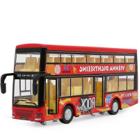 双层公交车红(天鹰款) 节日礼物公交车玩具双层巴士模型仿真公共汽车合金大巴车玩具车儿童小汽车
