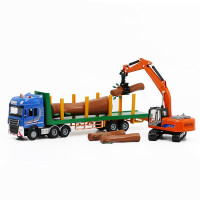 油罐车合金车工程运输车模大卡车自卸翻斗车模 儿童货柜挖掘推土机汽车模型玩具