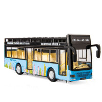 儿童合金双层观光大巴士校巴公交车公共汽车模型大客车玩具车模汽车模型