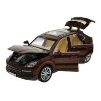 嘉业1:32合金车模仿真保时捷卡宴6开门汽车声光回力玩具模型男孩仿真