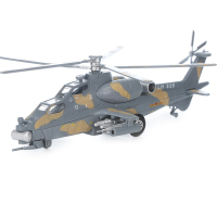 DH合金仿真飞机模型 武直十武装直升机带声光回力军事汽车模型男孩玩具