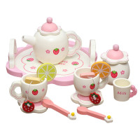 仿真茶具茶壶儿童过家家厨房套装下午茶蛋糕木制玩具女孩生日礼物