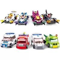 儿童拼装玩具车组装回力玩具赛车玩具积木惯性小车男孩玩具车