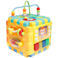谷雨婴儿玩具六面盒儿童玩具积木联想六面体拼装多面体中英双语男孩女孩宝宝新生儿玩具