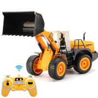 双鹰 遥控推土机仿真工程车儿童玩具遥控铲车大型电动装载机模型玩具充电工程车