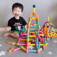 [收纳盒装]磁力棒儿童玩具百变磁力棒磁力片早教玩具棒建构棒锻炼动手玩具磁性积木早教3岁智力玩具