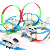儿童小火车玩具闯关大冒险电动轨道车男孩高铁火车模型套装生日礼物