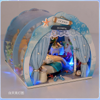 执爱 DIY小屋蓝色深海密语手工制作房子建筑模型玩具创意礼物生日礼物女孩少女心儿童玩具静态拼装模型