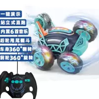 儿童遥控车翻转特技车充电音乐灯光遥控汽车男孩玩具新年礼物