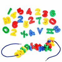幼儿园婴幼儿童穿珠子女孩男宝宝1-2-3岁6串珠子玩具数字穿线积木