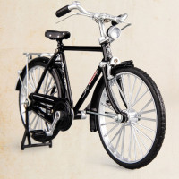 自行车合金模型凤凰牌迷你单车1:10复古二八大杠老式男孩自行车仿真摆件抖音同款