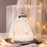 浪漫婚纱裙积木玩具微颗粒手工立体高难度拼装摆件送女朋友老婆情人节生日礼物