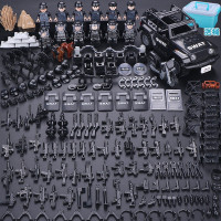 军事装甲车特种兵拼装模型人仔基地城市警察拼插积木小人男孩子玩具摆件