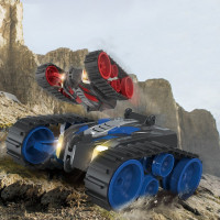 履带装甲车遥控坦克车攀爬车男孩玩具车带灯光特技翻滚遥控车儿童多地型遥控坦克玩具