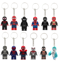 蜘蛛侠钥匙扣人仔书包挂件礼物定制宇宙英雄无归漫威积木玩具