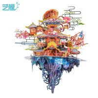 艺模月宫百鸟朝凤金属拼装模型成人高难度3D立体拼图手工摆件情人节送男女朋友生日创意礼品