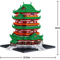 江西滕王阁积木拼装欢乐组装高难度成人微小颗粒城堡拼插模型立体拼图建筑街景男孩女孩儿童女生玩具生日礼物