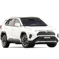 JKM1/32 2020 RAV4荣放合金汽车模型六开声光转向减震玩具越野车