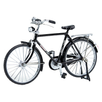 1/10仿真二八大杠杆闸车合金自行车模型玩具复古传统转向滑行礼品摆件