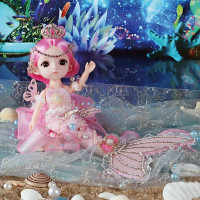 儿童玩具美人鱼公主娃娃女孩过家家玩具换装卡通娃娃六一生日礼物