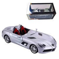 1:24奔驰SLR迈凯伦合金汽车模型静态收藏跑车带底座开门玩具