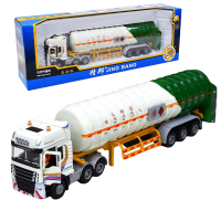 精邦天然气罐车长途物流运输车儿童合金车模型液化燃气LNG运输车合金重型卡车翻斗车工程车油罐车