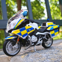 美驰图1/18 宝马摩托车合金车模 BMW R1200 RT 警车 英国 捷克 仿真静态模型玩具收藏