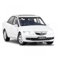 1\/32 2008马自达6 合金车模转向避震六开门灯光模型车玩具