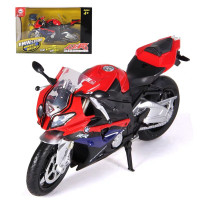 彩珀合金车模宝马S1000摩托车模型仿真声光装饰男孩儿童玩具收藏摆件