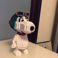 兼容女孩系列史努比微小颗粒拼装积木玩具高难度生日礼物