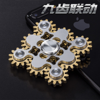 指尖陀螺edc创意玩具手指陀螺进口轴承9九齿联动 指尖上Torqbar齿轮解压 九齿联动炫酷黑