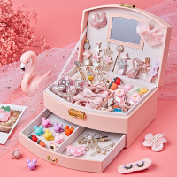 首饰礼盒公主女孩玩具DIY串珠发绳高档收纳首饰盒儿童卡通头饰饰品礼盒六一儿童节礼物