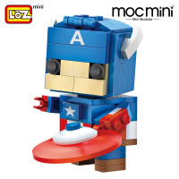 Mini方头仔迷你砖头人积木小颗粒玩具超级英雄复联Q版机械装甲创意拼插积木