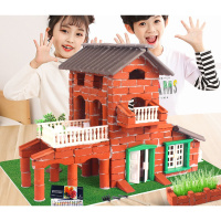 小小泥瓦匠儿童手工制作盖房子建筑积木玩具建筑师搭造砌盖房子屋玩具仿真迷你砖块diy男礼物