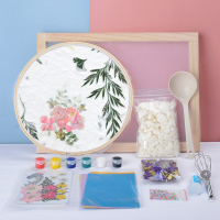 儿童古法造纸术套装材料包 diy幼儿园亲子手工制作玩具纸浆花草纸制作材料造纸框生日礼物早教玩具