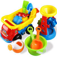 夏天海边沙滩车玩具宝宝戏水儿童早教工具挖沙漏铲子玩沙土工程车便携套装玩具男女孩礼物