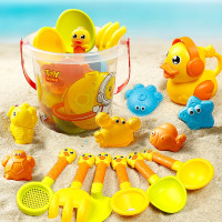 儿童小黄鸭沙滩玩具套装玩沙子工具铲子和桶挖沙铲小孩宝宝挖沙玩沙沙漏