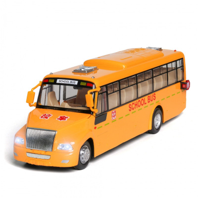 仿真1比32大鼻子黄色校车巴士合金玩具车模声光开门语音