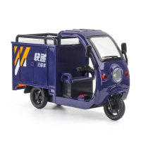 1/24快递三轮合金摩托车模型摆件儿童玩具