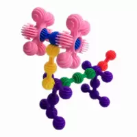 小太阳 花积木塑料 儿童拼插拼装玩具宝宝益智力软体玩具幼儿园小人积木