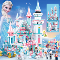 女孩冰雪冬境奇缘童话梦幻城堡公主儿童立体拼装拼插积木玩具新年送6-8-12岁女生生日礼物