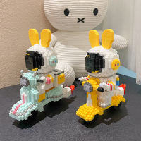 微型小颗粒宇航员小摩托成年拼装插拼积木玩具太空车摩托车宇航员摆件送女生生日520情人节礼物