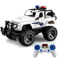 (DOUBLE E)大号遥控车Jeep消防救援车遥控警车玩具(1:12)儿童男孩玩具车礼物
