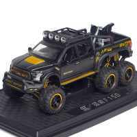 福特猛禽越野车模1:24玩具车仿真合金汽车模型小汽车回力声光儿童玩具男孩礼物