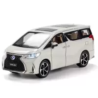 合金MPV商务车雷克萨斯LM300H合金1:24越野车玩具模型合金车模玩具小汽车仿真响声亮灯回力摆件